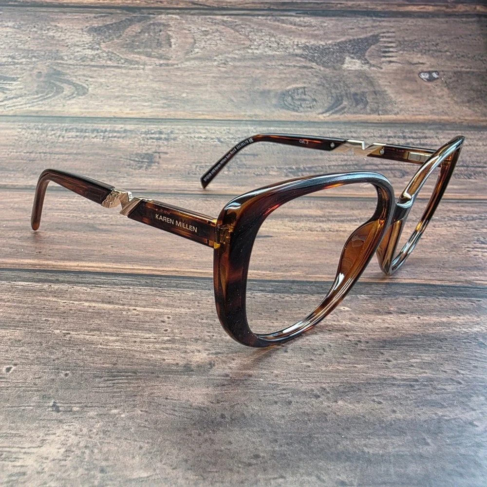 Karen Millen RX15 Tortoiseshell Cat Eye Eyeglasses Frames Womens 57-18-140 Brown
